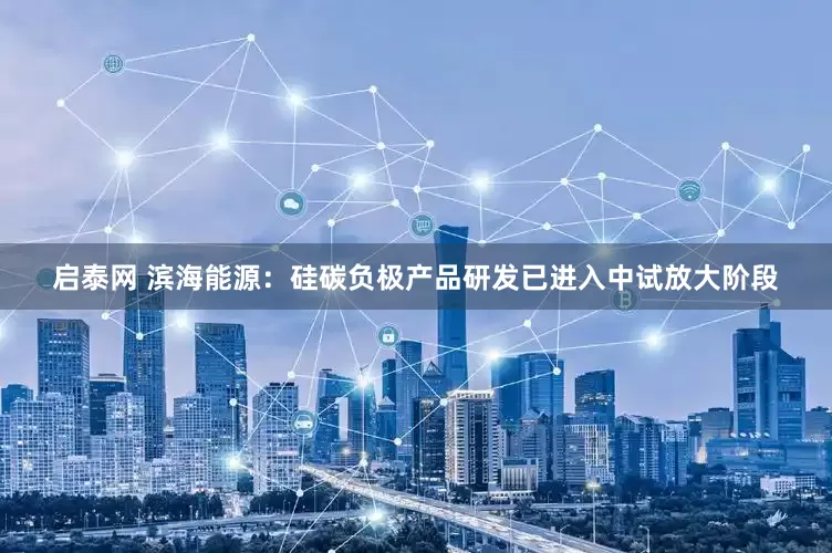 启泰网 滨海能源：硅碳负极产品研发已进入中试放大阶段