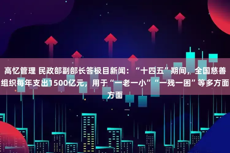 高忆管理 民政部副部长答极目新闻：“十四五”期间，全国慈善组织每年支出1500亿元，用于“一老一小”“一残一困”等多方面